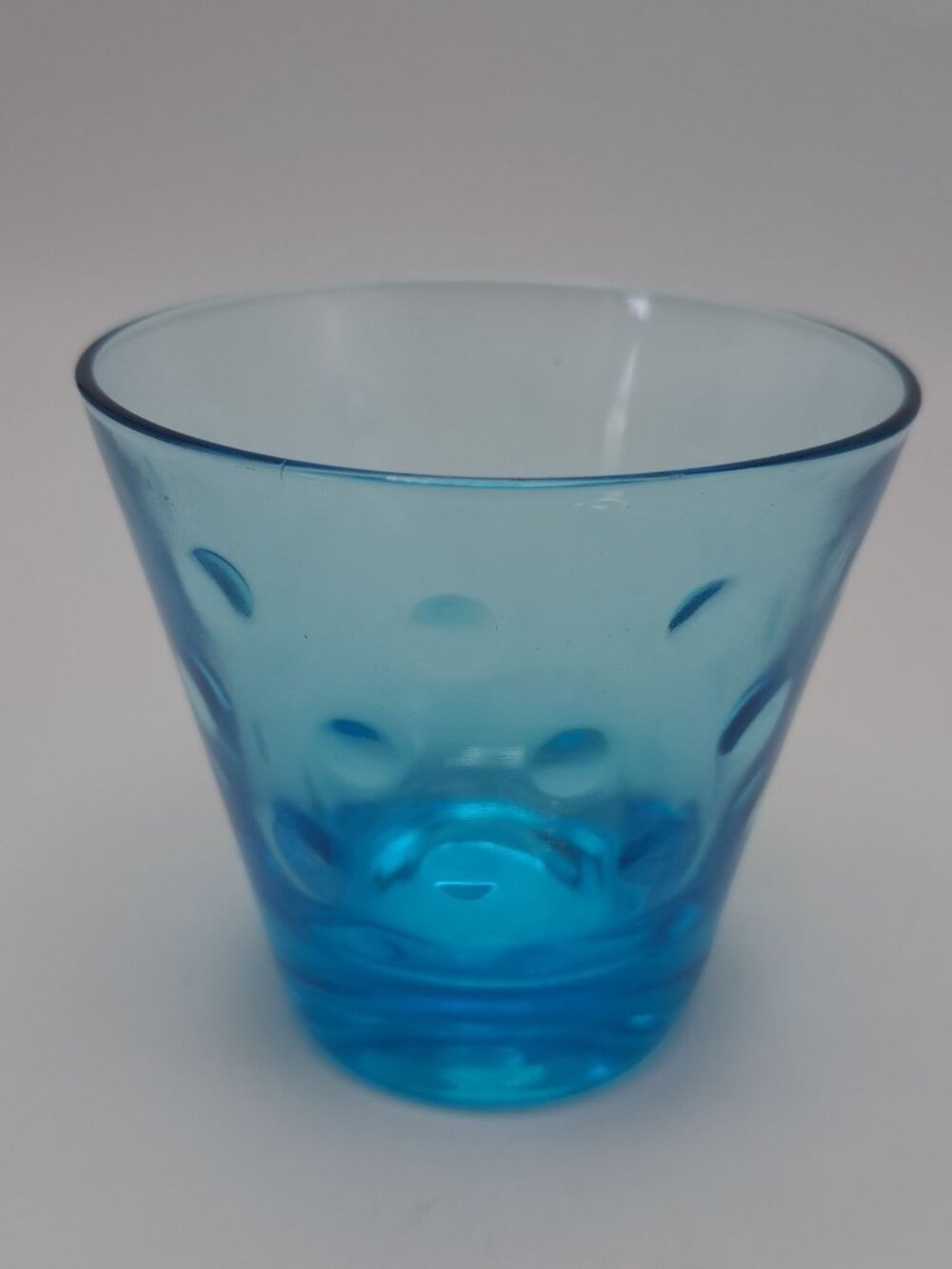 Vintage Hazel Atlas Capri Dot Turquoise Old Fashioned Glass
